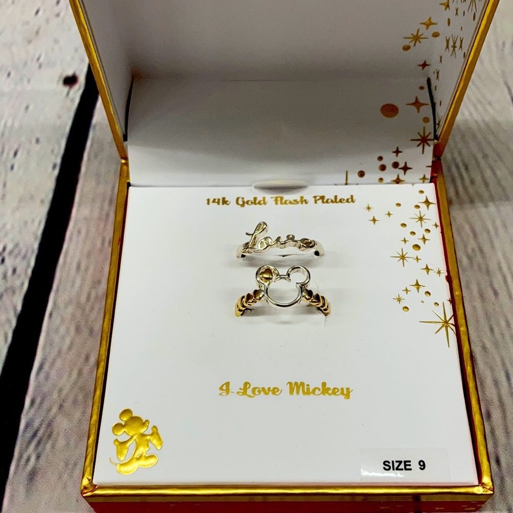 Silver and gold Disney Mickey rings